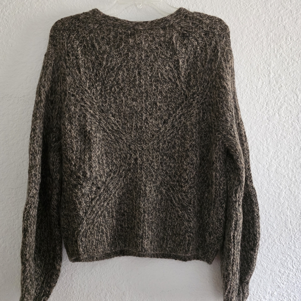 VINCE V-neck Knitted Wool Blend Sweater Size S Small Brown - Picture 4 of 7